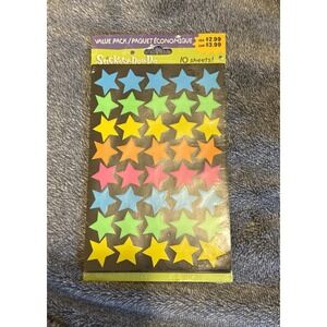 Vtg American Greetings Sticker Zone 10 Sheets Of Neon Stars 1990s New. Sealed.